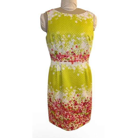 NWT Tahari Tracy Sleeveless Dress Textured Floral Sz. 12 Brunch Wedding - Picture 1 of 12